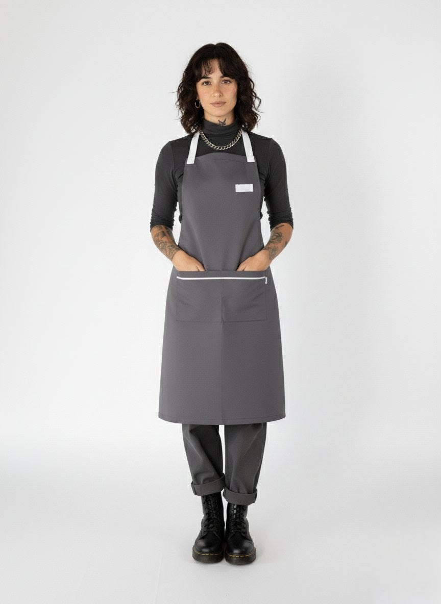 Delantal De Cocina Y Barbacoa De Lona Y Algodón Dylan, Color Verde Oscuro, Con Correas Ajustables De Cuero, Resistente A Salpicaduras Y Fácil De Limpiar