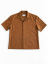 Camisa Worker Camel de algodón orgánico 200 g/m² vista frontal