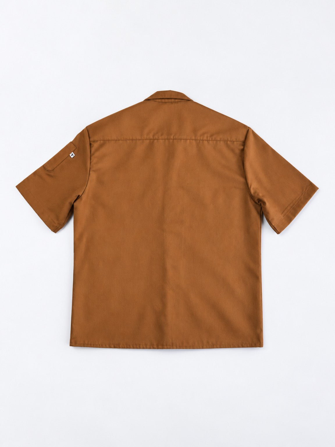 Camisa Worker Camel de algodón orgánico 200 g/m² vista trasera