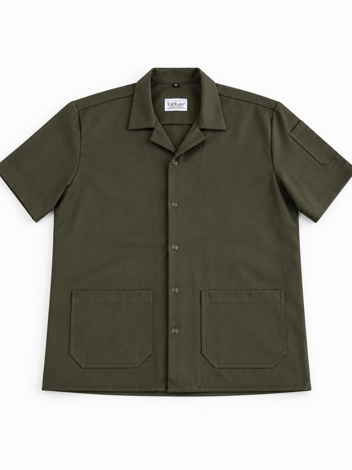 Camisa Worker Green de algodón orgánico 200 g vista frontal