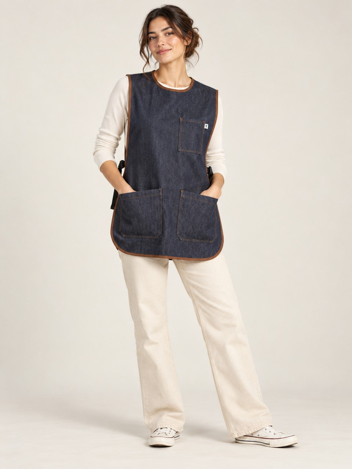 Casulla Pittsburgh Denim vista frontal en modelo