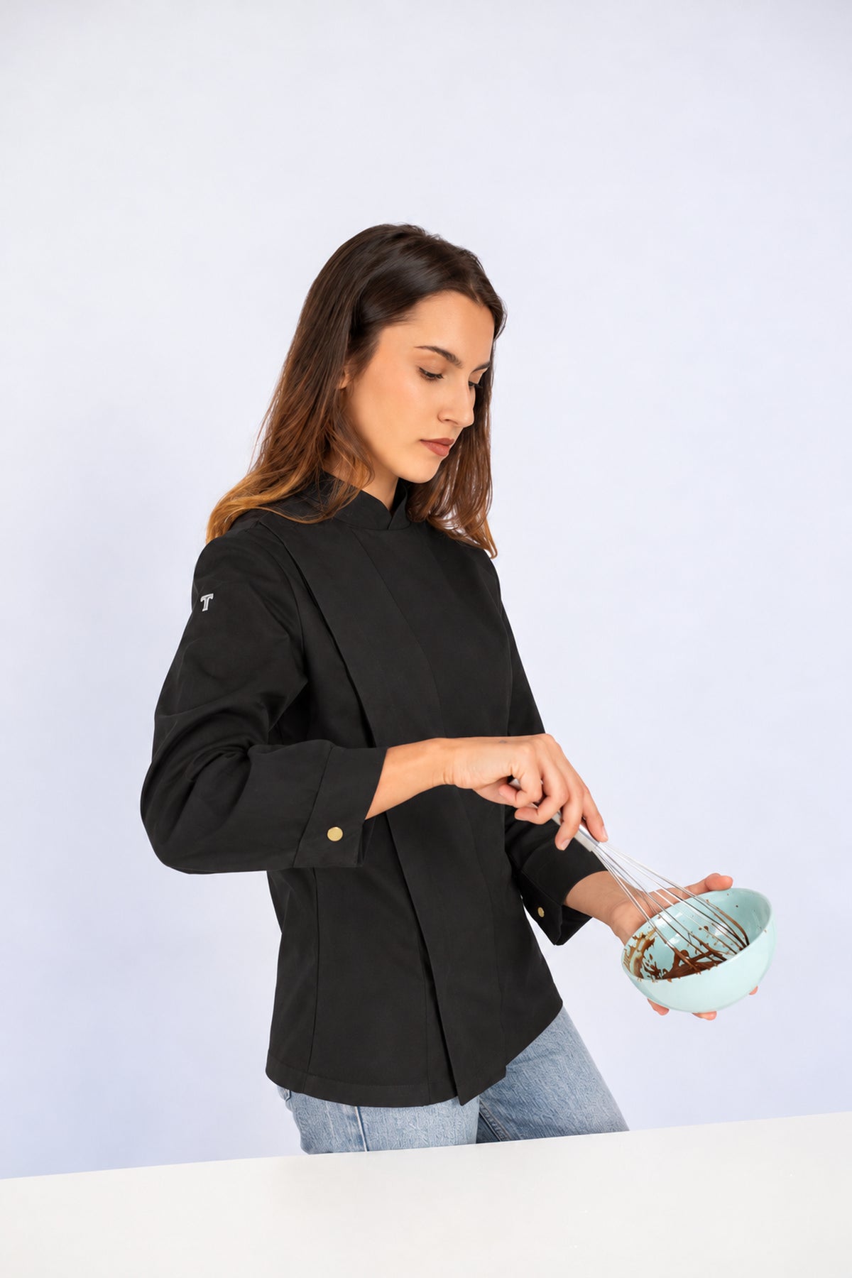 Chaqueta Bronx negra en una escena de repostería