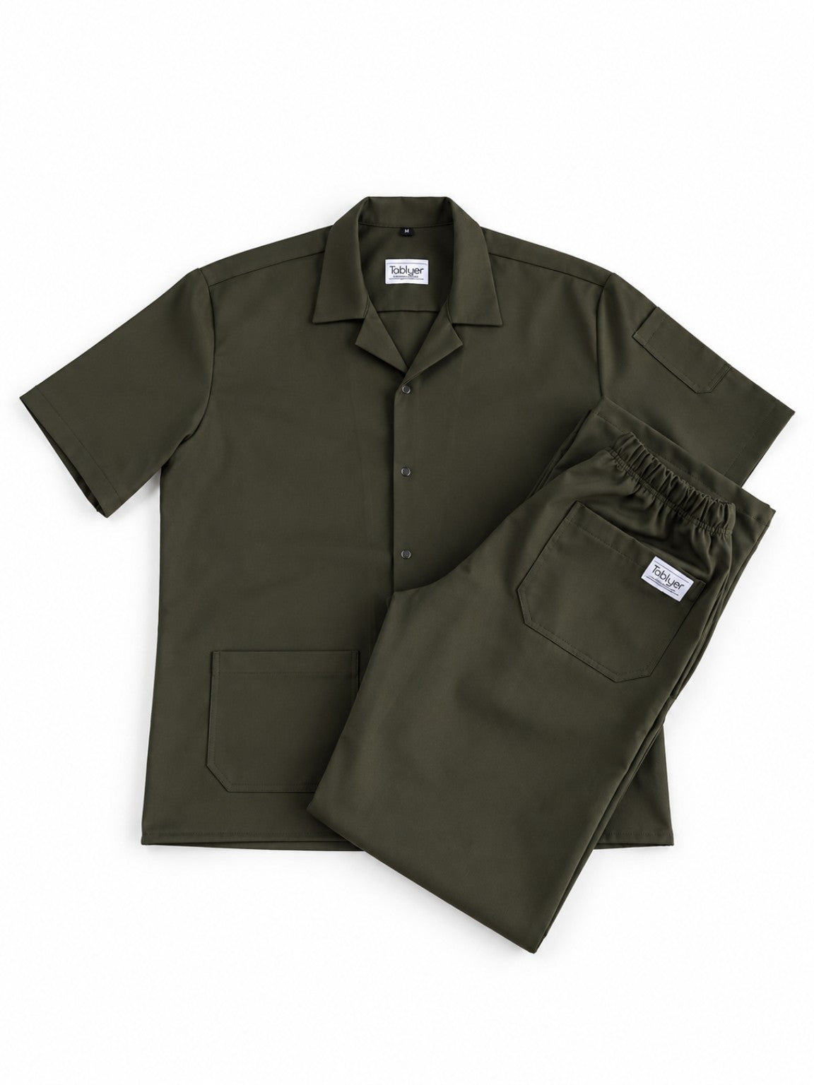 Conjunto Worker Green, camisa y pantalón en verde oliva